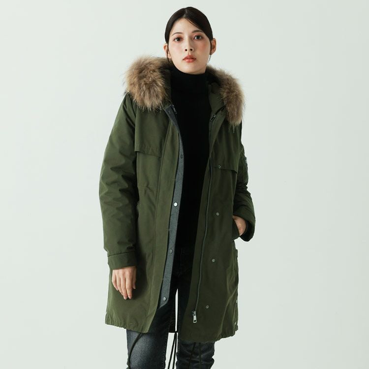 Filomo モッズコート レディース ダウン ライナー フード付き ファー