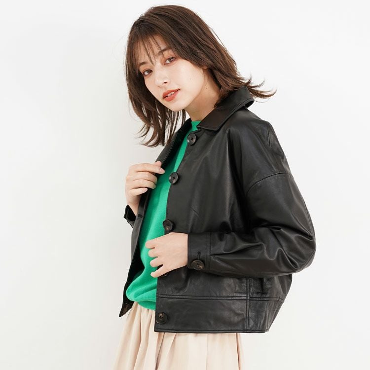 Filomo ラム レザー ジャケット 本革 レディース ステンカラー (04000096r)