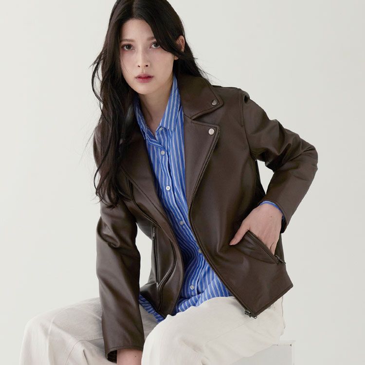 Filomo/フィローモ ラムレザー ライダースジャケット レディース