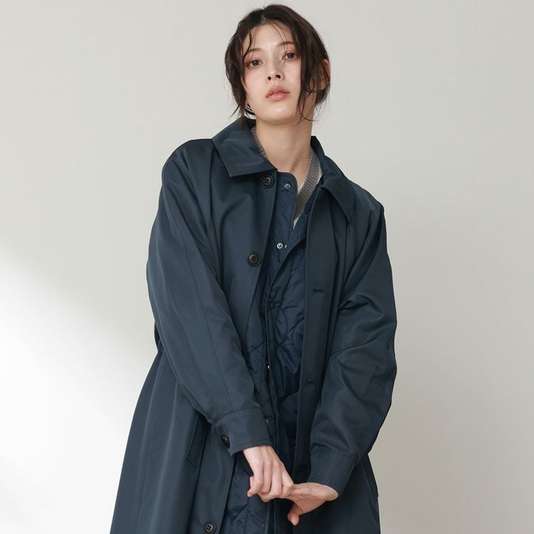 Filomo 中綿 キルティングライナー付き ロングコート ステンカラー