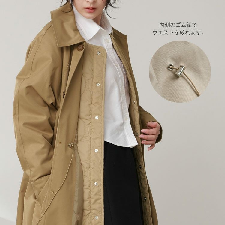 Filomo 中綿 キルティングライナー付き ロングコート ステンカラー