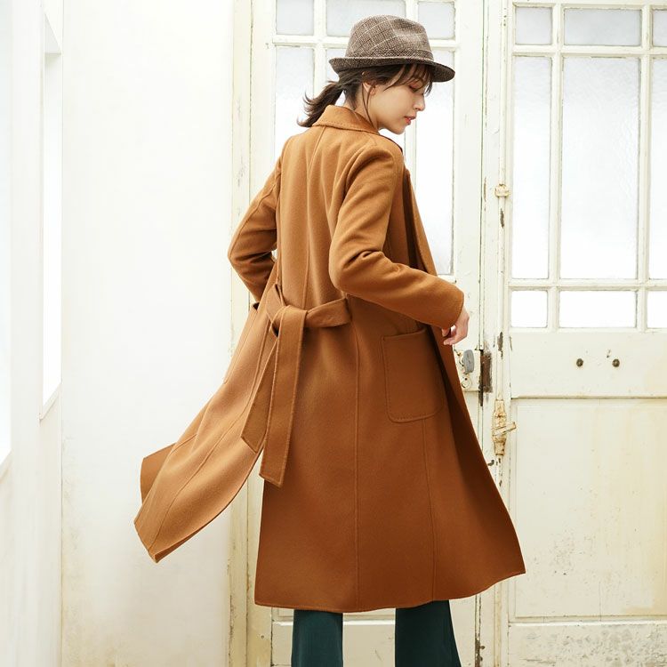 カシミヤ ガウン ロング コート 着丈115cm / カシミヤ100％ ダブル