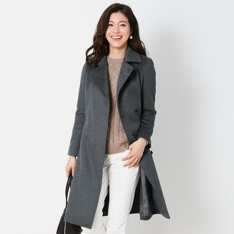 Filomo カシミヤ コート レディース カシミヤ100% テーラード 着丈