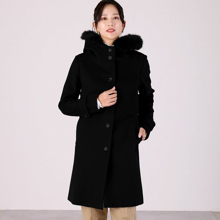 カシミヤ ブレンド ウール コート レディース きれいめ スタンドカラー