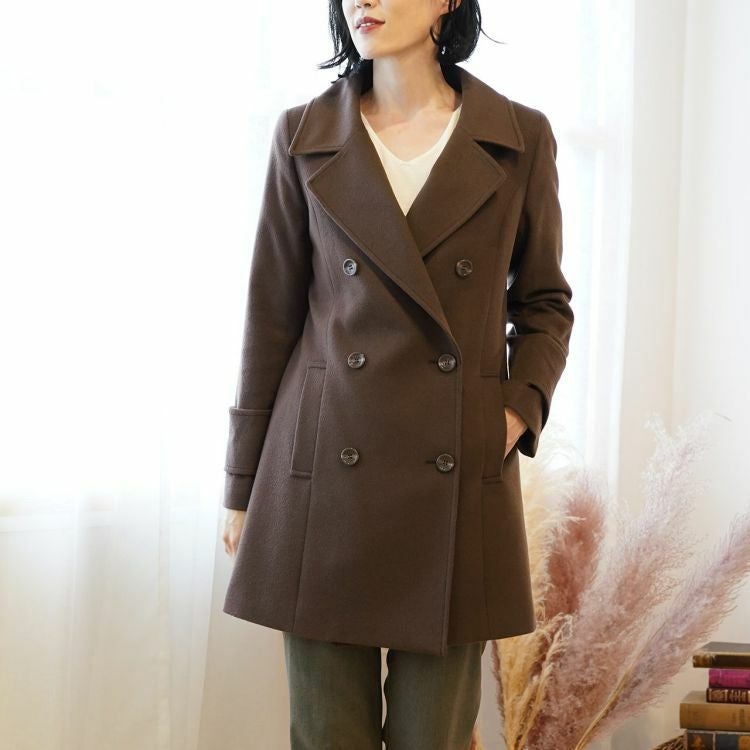 カシミヤ ブレンド ウール ピーコート レディース (08000229r) 6F