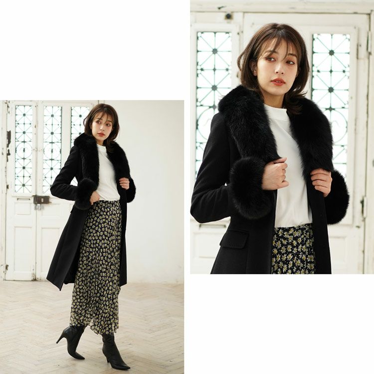 カシミヤ ブレンド ウール ロング コート レディース Filomo