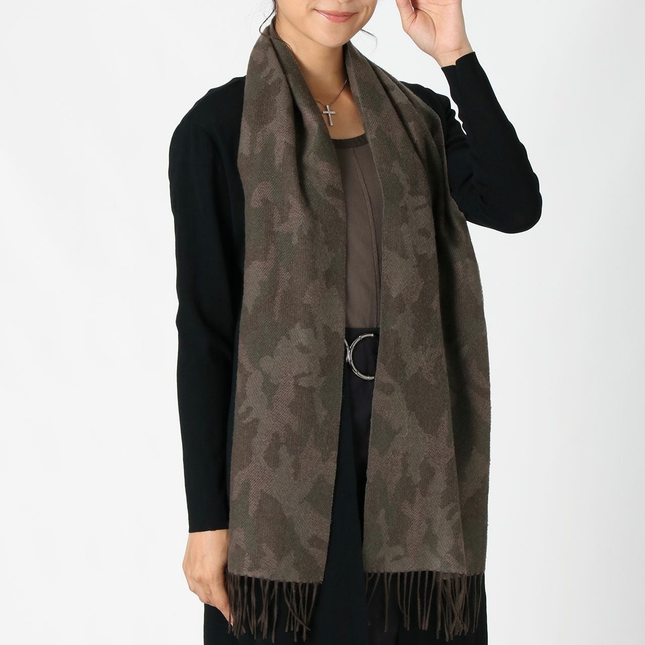 Filomo カシミヤ 100％ マフラー フリンジ付き