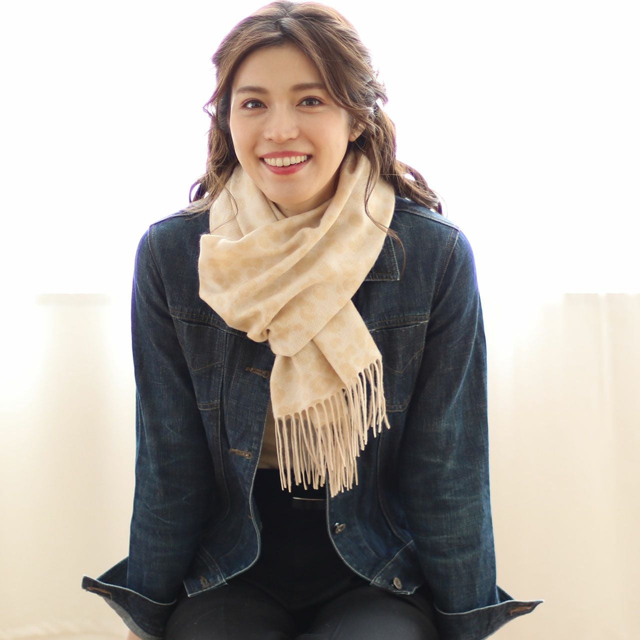 Filomo カシミヤ 100％ マフラー フリンジ付き