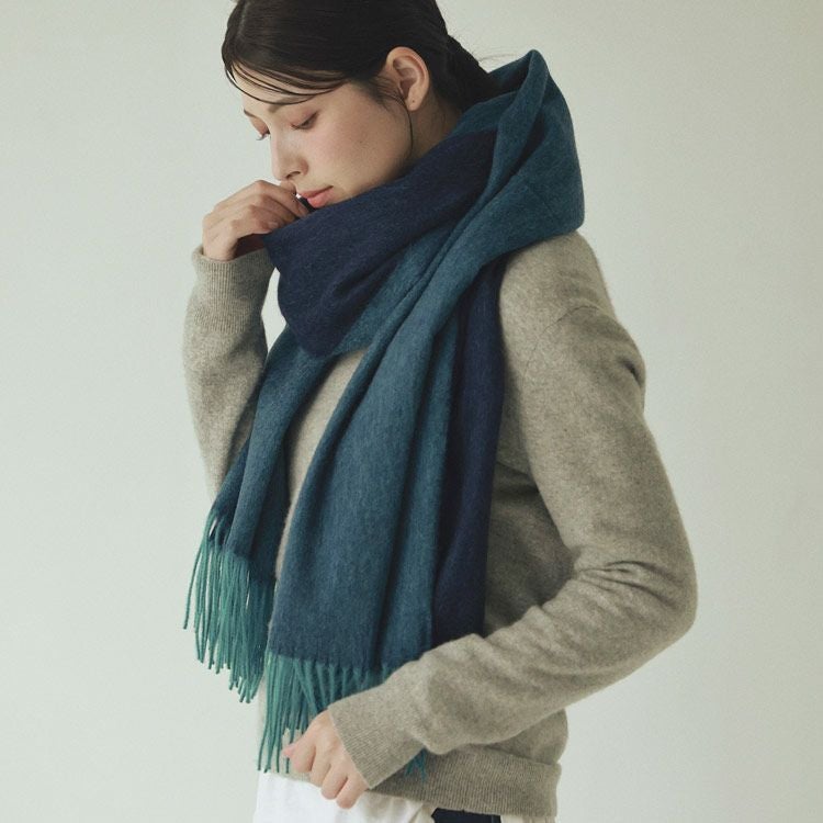 Filomo カシミヤ アルパカ 大判 ストール レディース バイカラー 抗菌