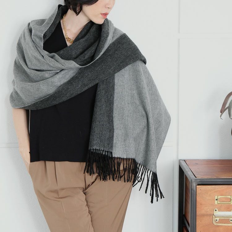 Filomo カシミヤ アルパカ 大判 ストール レディース バイカラー 抗菌