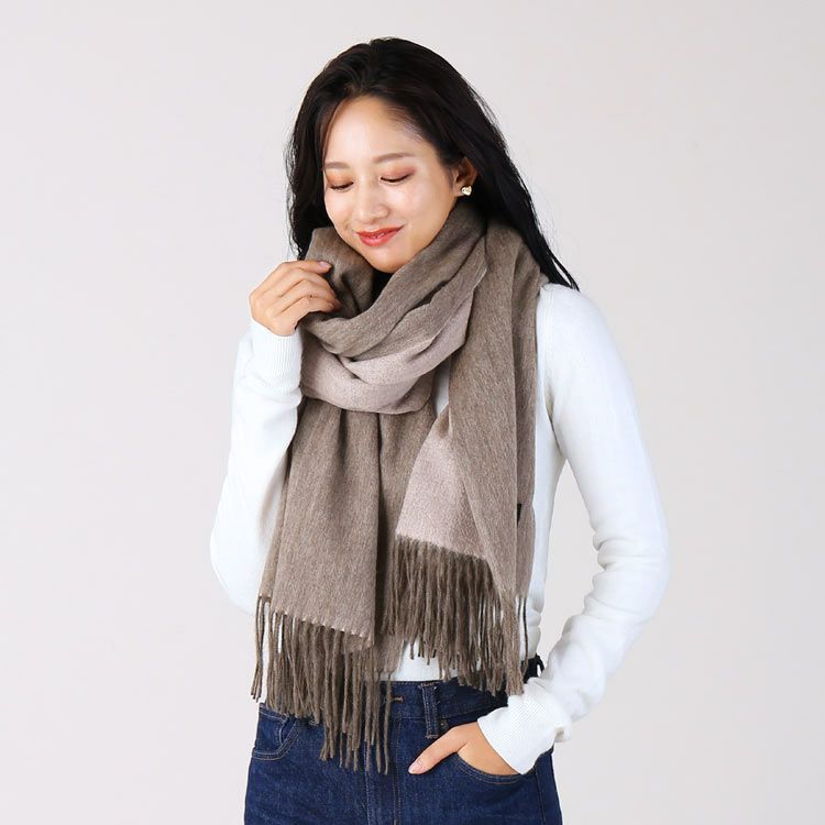 Filomo カシミヤ アルパカ 大判 ストール レディース バイカラー 抗菌