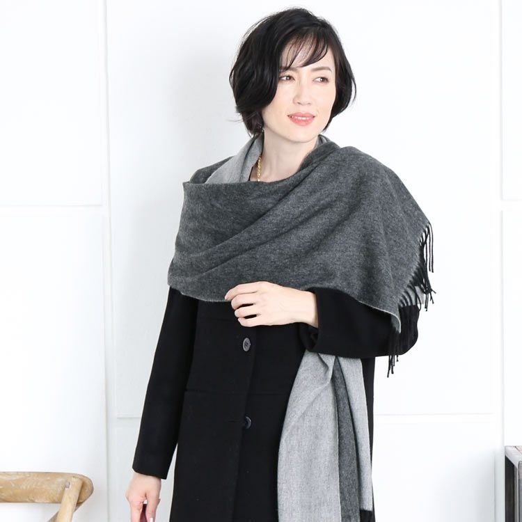 Filomo カシミヤ アルパカ 大判 ストール レディース バイカラー 抗菌