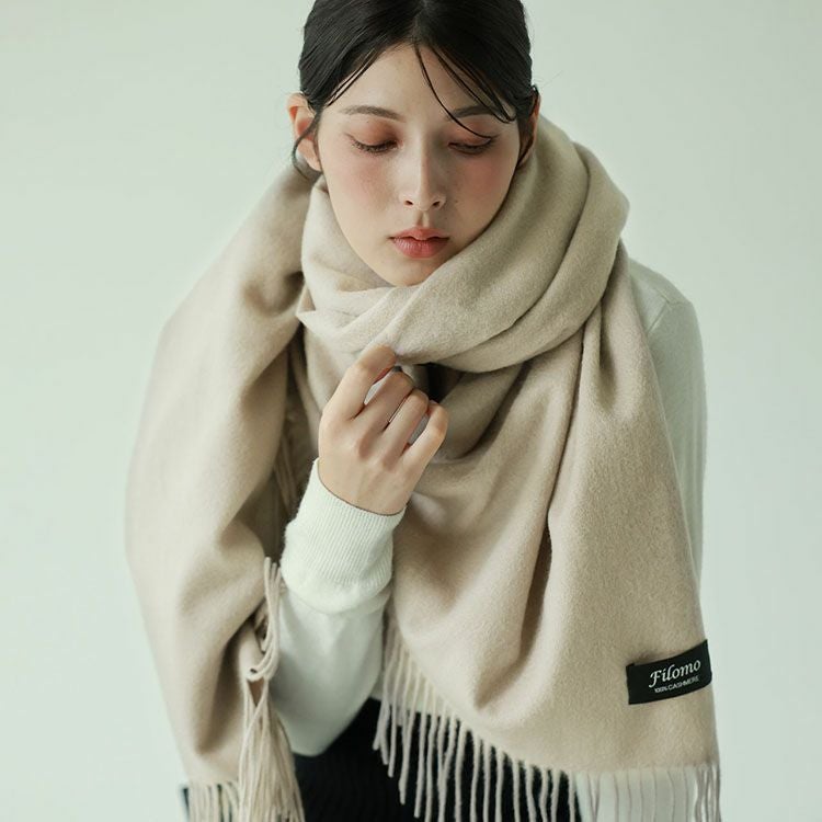 Filomo カシミヤ 大判ストール 100％ レディース 内モンゴル産 厚手7F