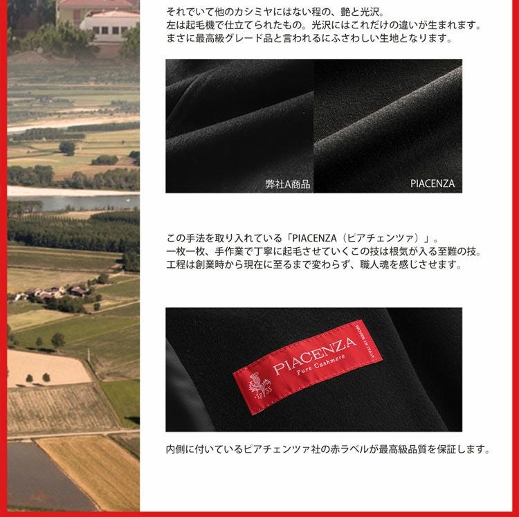 PIACENZA/ピアチェンツァ カシミヤ100％ コート レディース スタンドカラー