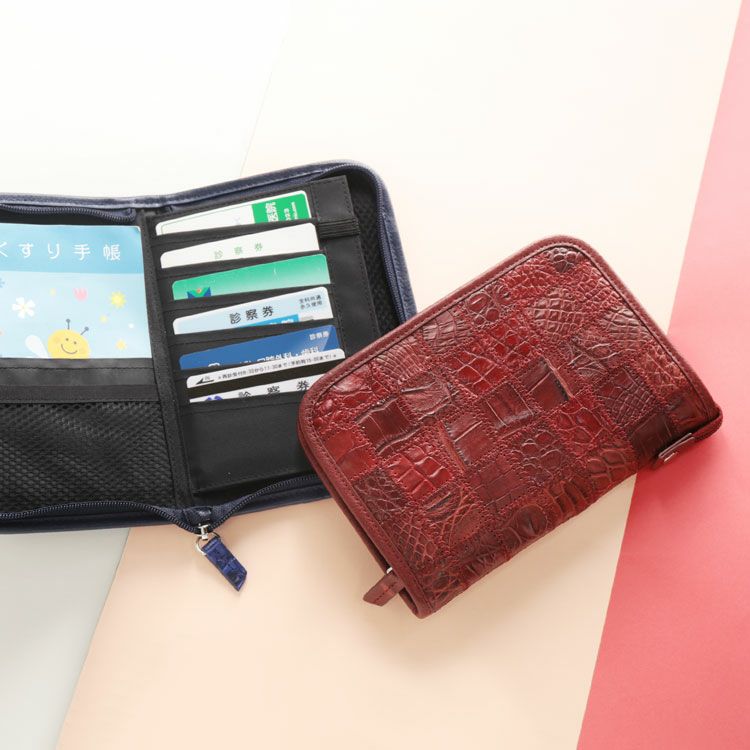 クロコダイル 母子手帳ケース お薬手帳 ケース パッチワーク マット