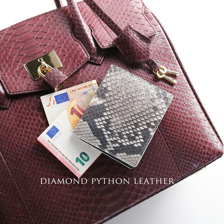 マネークリップ 本革 レディース ダイヤモンド パイソン 革 【ネコポス