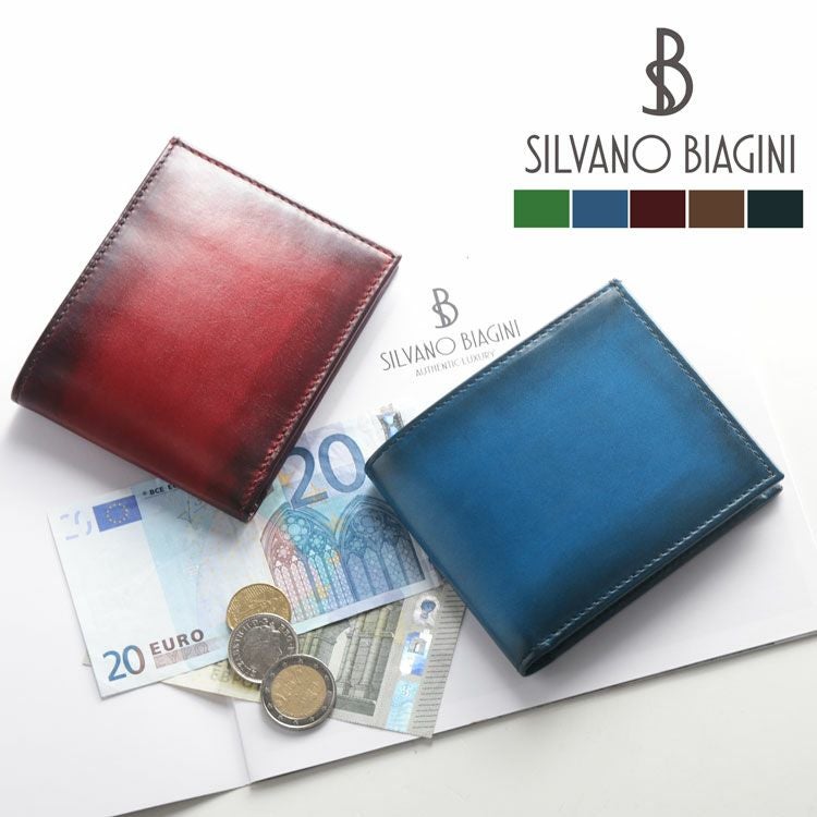 ビンテージ“入手困難“美品イタリア製SILVANO 本革ハンドメイドCB 本革 折り財布 イタリア製 グラデーション レザー 牛革 二つ折り 財布