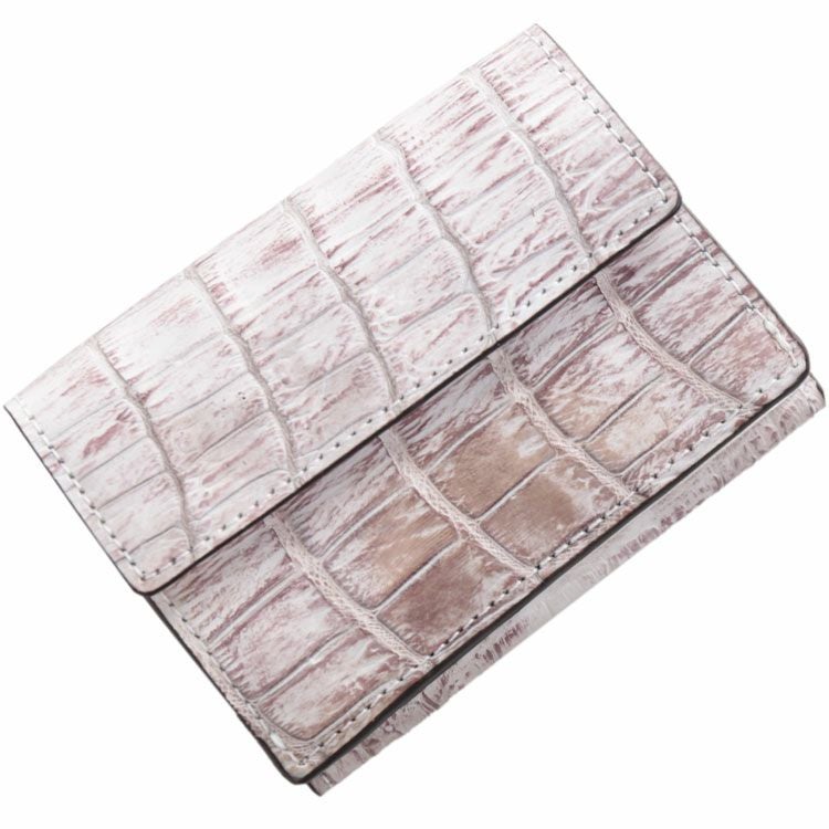 ヒマラヤ クロコダイル 三つ折り コンパクト 財布 折りたたみ 4FA