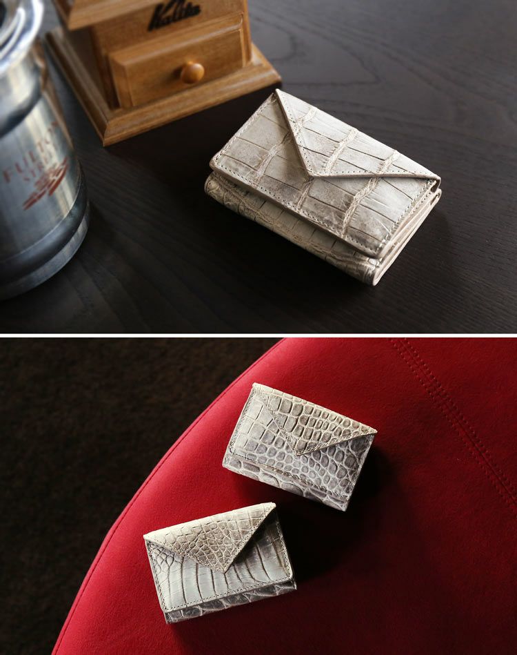 ミニ財布 レディース 本革 ヒマラヤ クロコダイル 三つ折り 4FA
