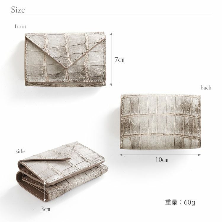 ミニ財布 レディース 本革 ヒマラヤ クロコダイル 三つ折り 4FA