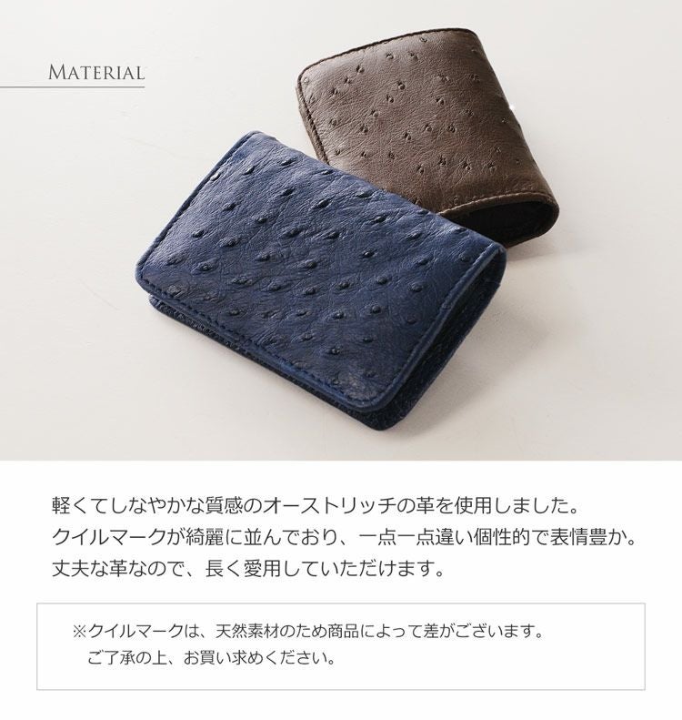 オーストリッチ 小銭入れ コインケース 本革 レディース BOX型 財布