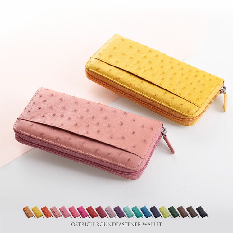 オーストリッチラウンドファスナー長財布(No.3113)