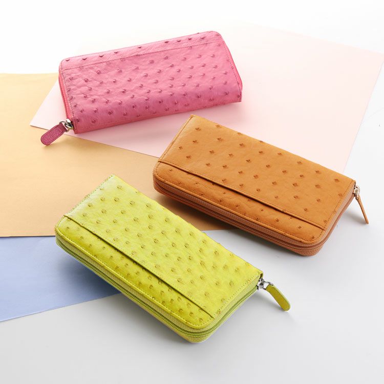 オーストリッチラウンドファスナー長財布(No.3113)