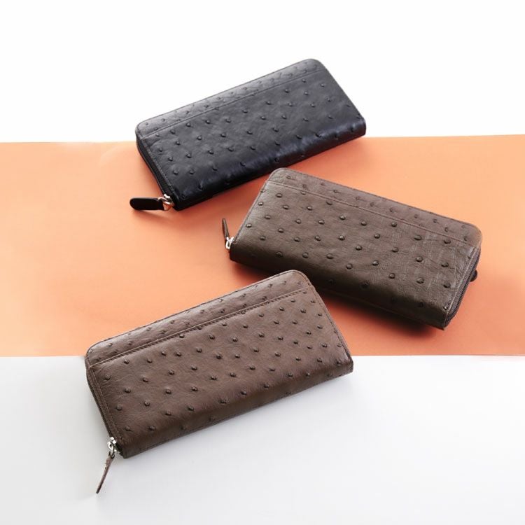 オーストリッチラウンドファスナー長財布(No.3113)