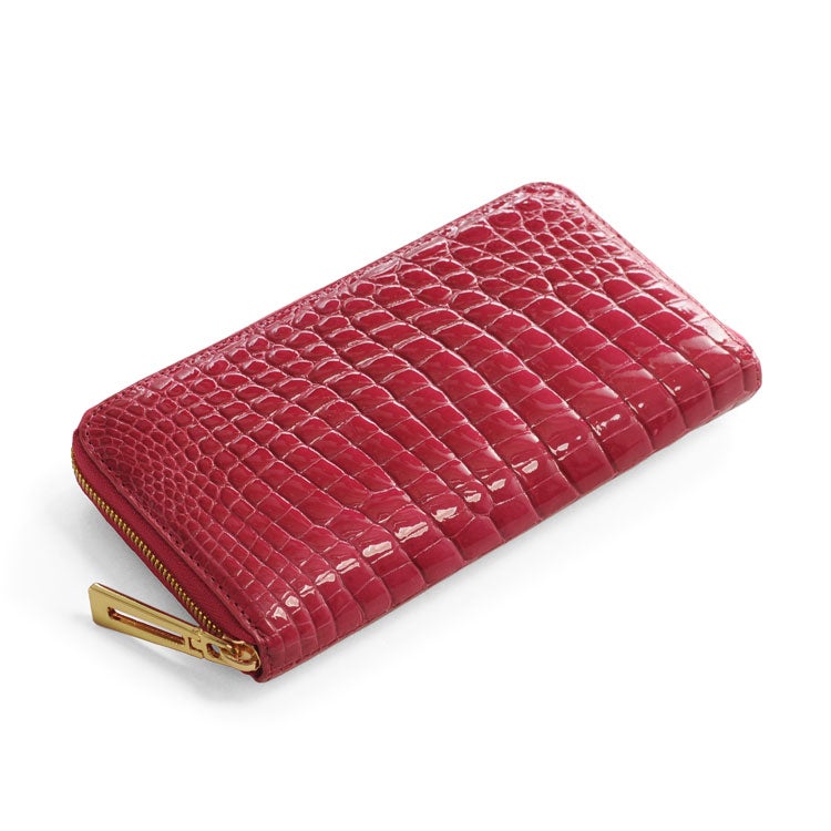 シャイニングクロコダイルラウンド長財布 ゴールド金具 (No.06000599)☆