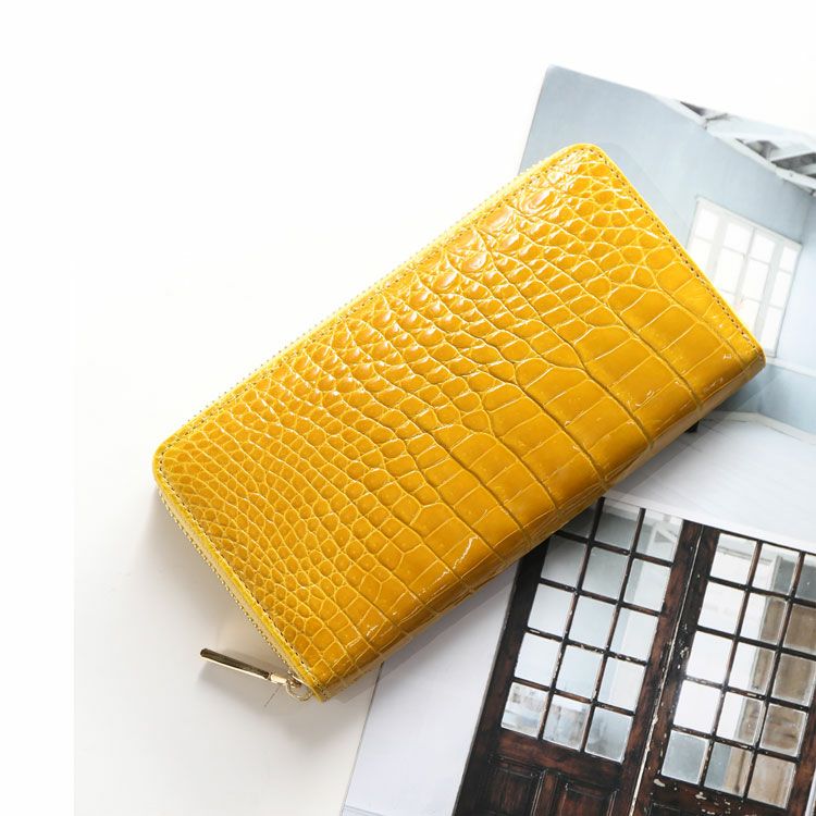 クロコダイル 長財布 レディース ラウンドファスナー シャイニング