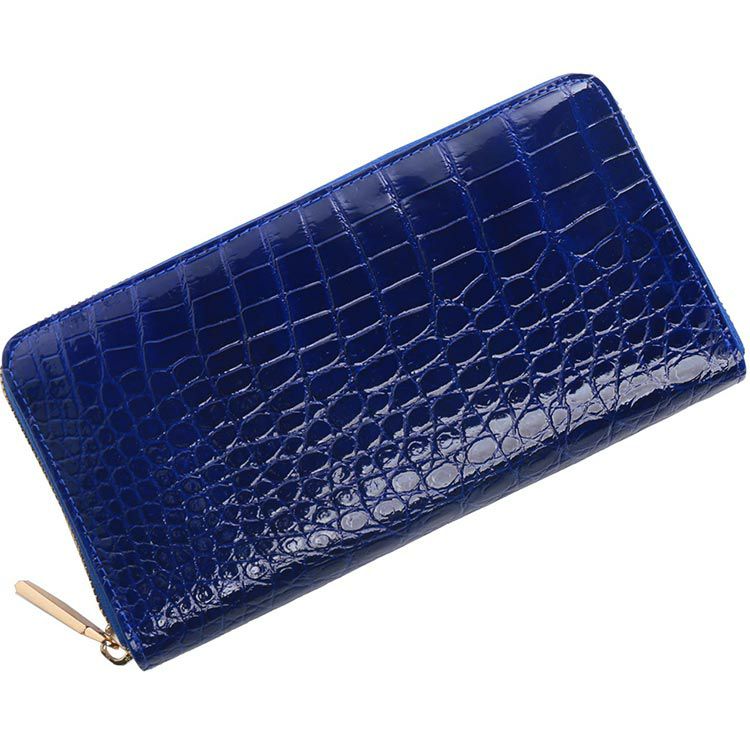 クロコダイル 長財布 レディース ラウンドファスナー シャイニング