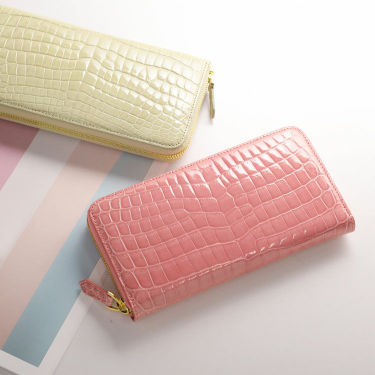クロコダイル W168L 長財布 ピンク  CROCODILE ラウンドファスナー クロコダイル CROCODILE(クロコダイル) 宝相華 ラウンドファスナー束入れ | イオン
