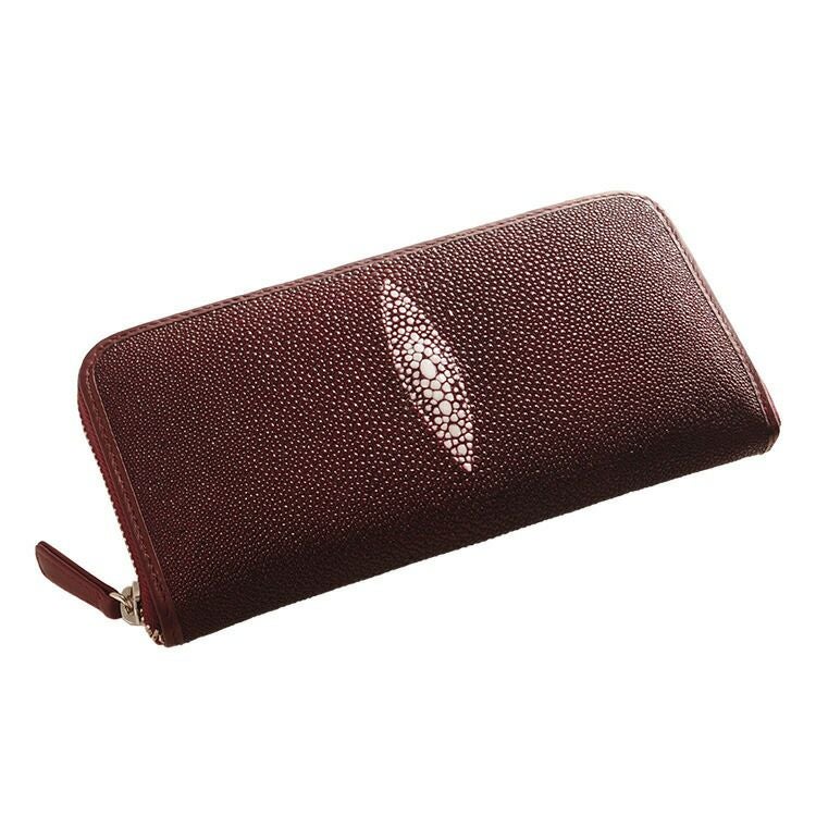 スティングレイ ラウンド ファスナー 長財布 レディース 一枚革