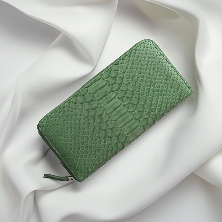 ダイヤモンド パイソン 長財布 レディース ラウンド ファスナー 全8色