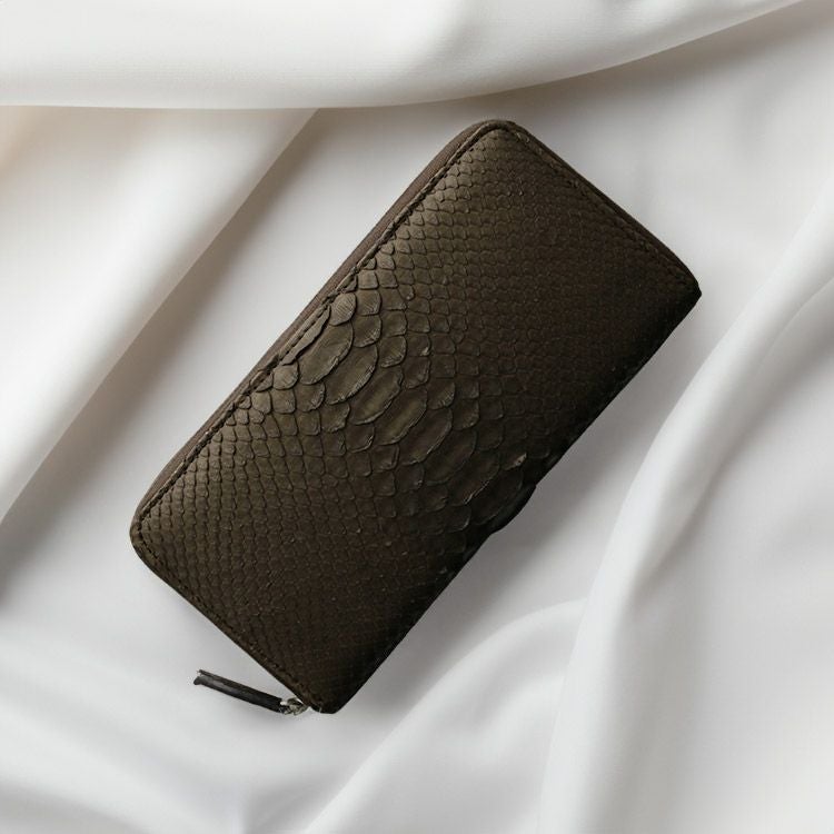 ダイヤモンド パイソン 長財布 レディース ラウンド ファスナー 全8色