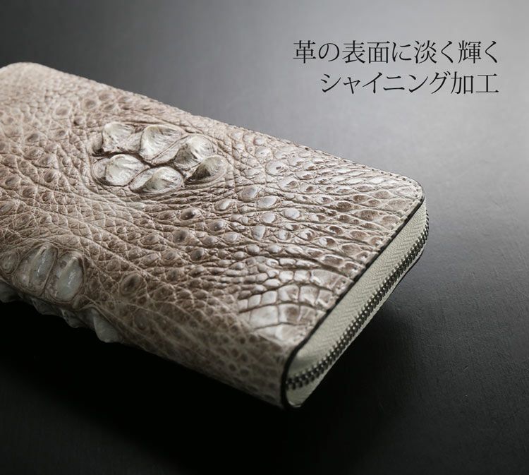 ヒマラヤ クロコダイル ホーンバック シャイニング 加工 ラウンド