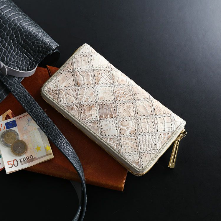 ヒマラヤ クロコダイル 長財布 レディース ラウンド ファスナー