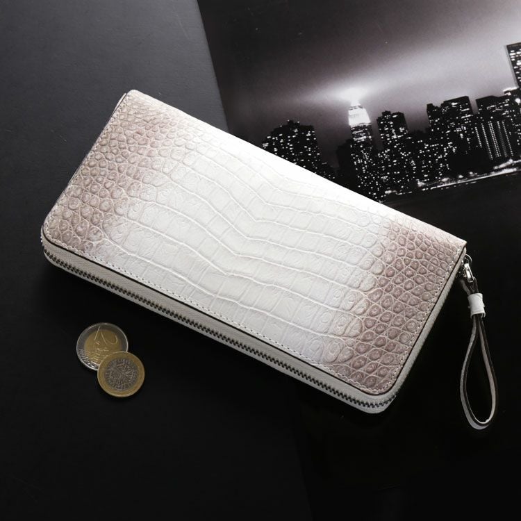 【美品】ヒマラヤクロコダイル長財布 センター取り 内装クロコ ラウンドファスナー ヒマラヤ クロコダイル 長財布 レディース センター取り ラウンド