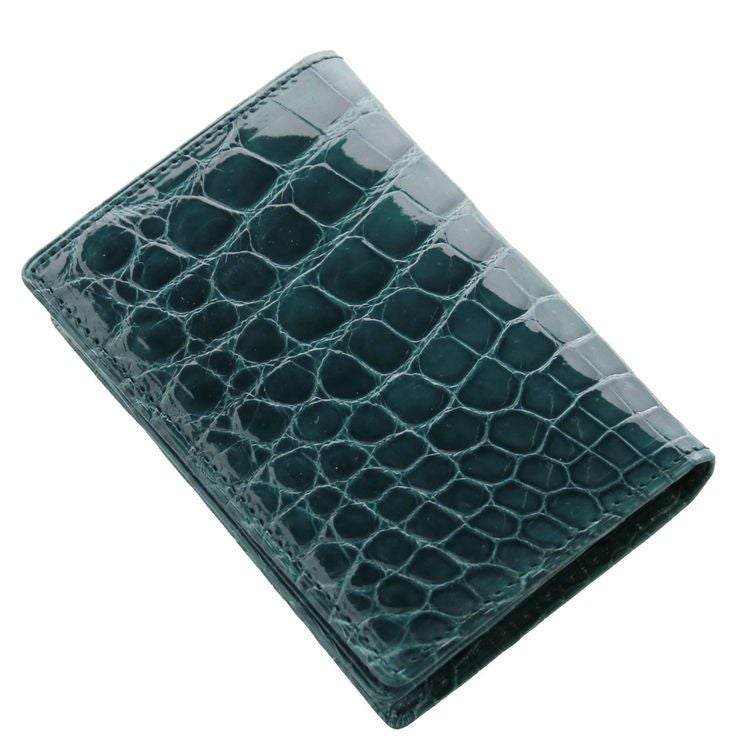 クロコダイル 名刺入れ カードケース シャイニング 加工 一枚革 無双