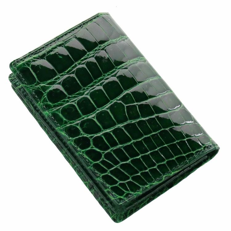 クロコダイル 名刺入れ カードケース シャイニング 加工 一枚革 無双