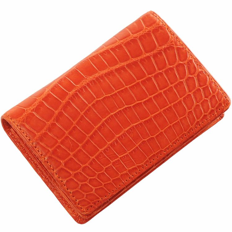 ※値下げ中　mutaMARINEGOLF 超貴重　新品・未使用品　クロコ名刺入れ クロコダイル 名刺入れ カードケース マット 加工 一枚革 無双 日本製
