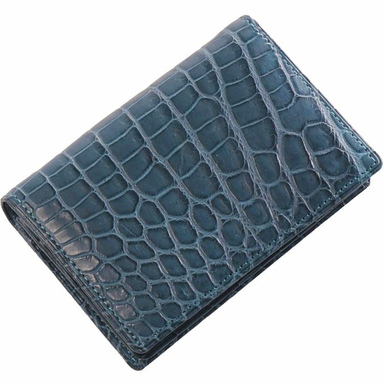 クロコダイル 名刺入れ カードケース マット 加工 一枚革 無双 日本製