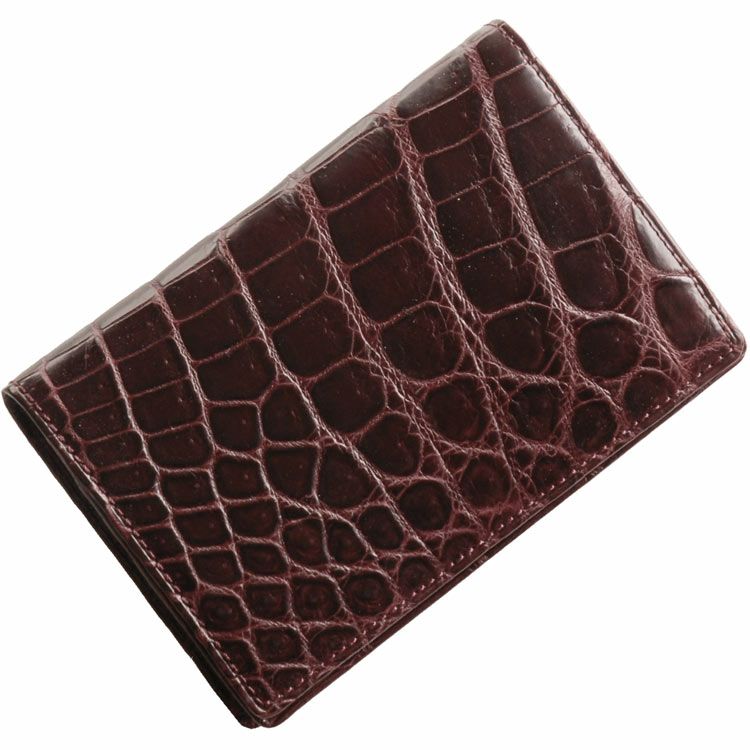 クロコダイル 名刺入れ カードケース マット 加工 一枚革 無双 日本製