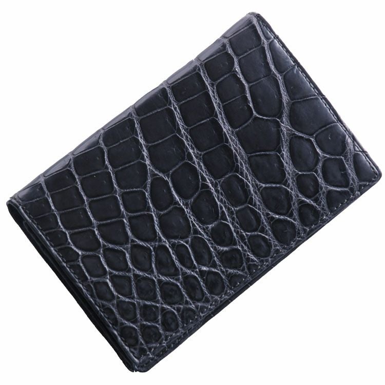 クロコダイル 名刺入れ カードケース マット 加工 一枚革 無双 日本製