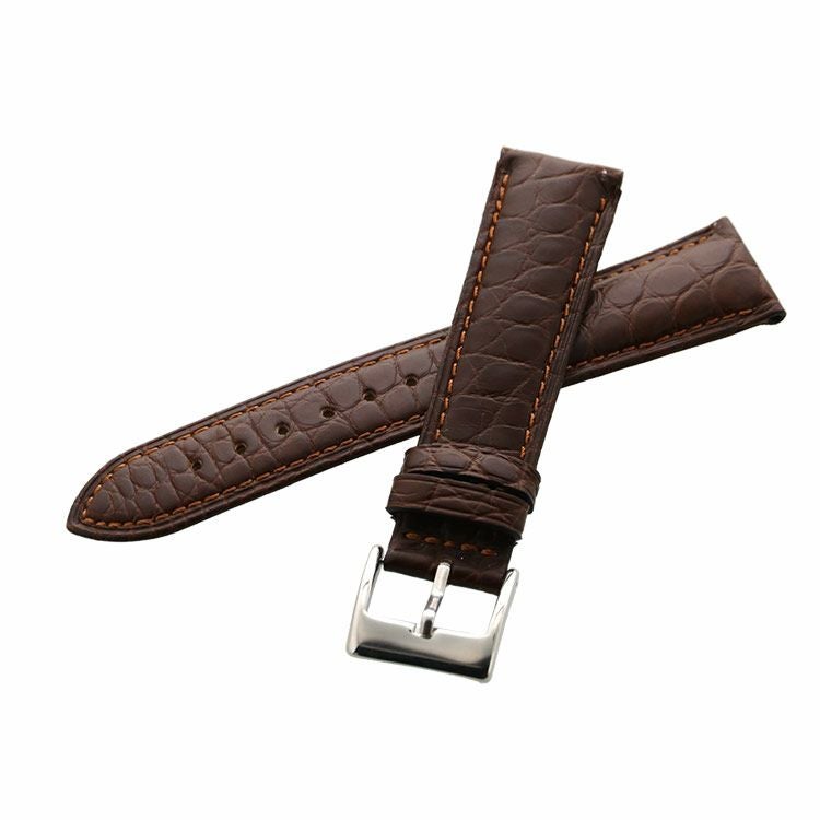 腕時計 付け替え用 ベルト 本革 アリゲーター 鰐皮 20mm【ネコポスで