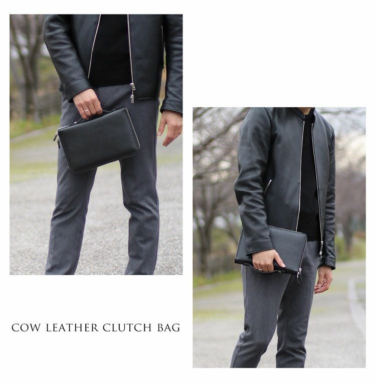 日本製 BLAZER CLUB クラッチ バッグ セカンドバッグ 牛革(No.07000309)