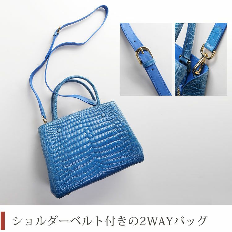 クロコダイル ハンドバッグ センター取り レディース 2WAY
