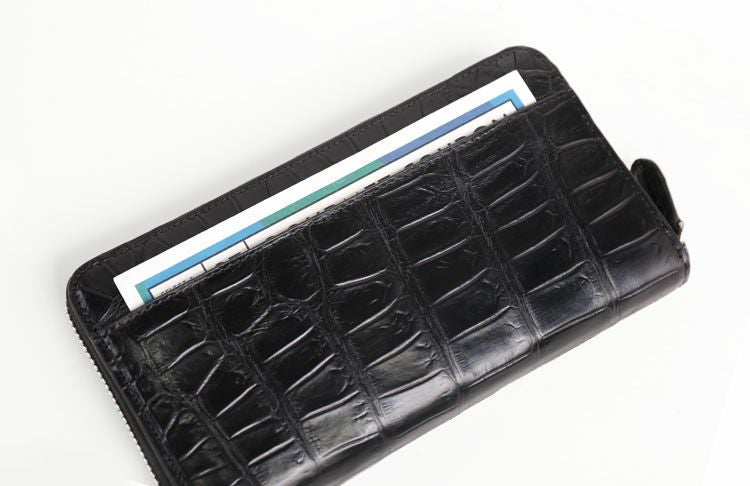 スモール クロコダイル レディース 長財布 ラウンドファスナー マット