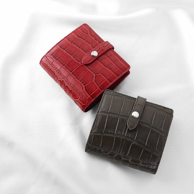☆極美品☆ クロコ×牛革 本物 2つ折り財布 焦茶 ☆極美品☆ クロコ×牛革 本物 2つ折り財布 焦茶の通販 by シンちゃん's