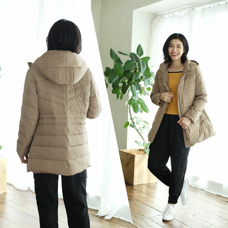 フード付き ダウンコート レディース 5F (08000273r)